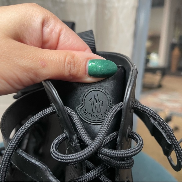 Moncler | BRAND NEW! Black Calfskin Lace Up Combat Boots Size: 37 - Picture 6 of 9